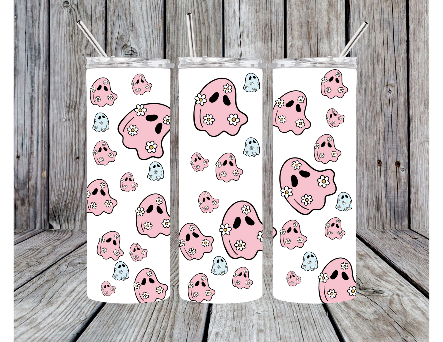 Pink Blue Ghosts Tumbler