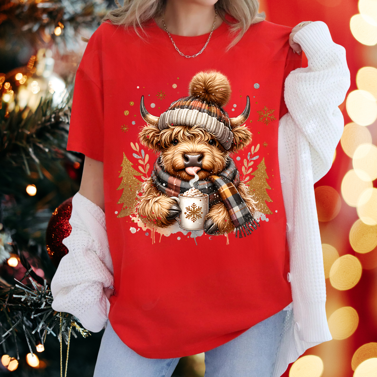 Festive Highland Cow