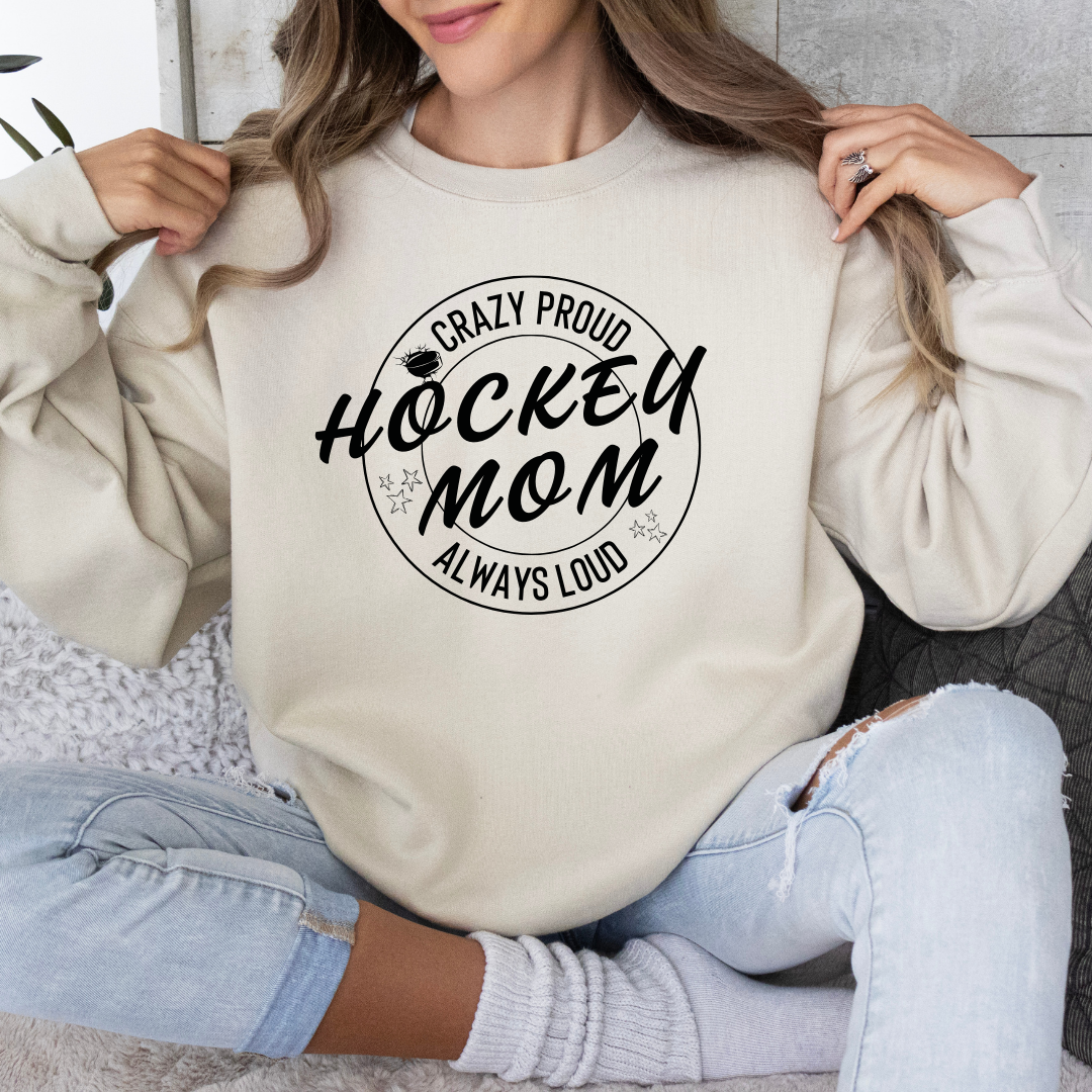 Crazy Proud And Loud Hockey Mom