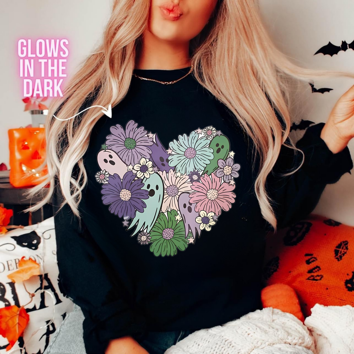 GLOW IN THE DARK Flower Ghosts