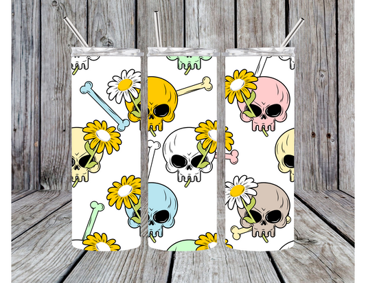 Flower Skull Tumbler